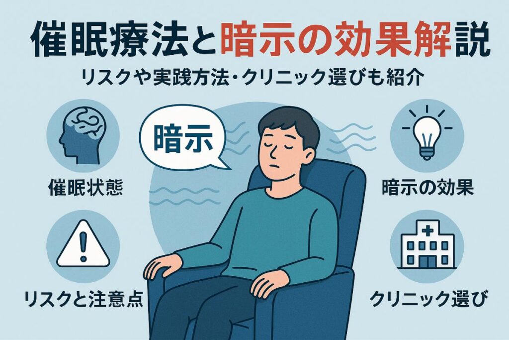 催眠療法と暗示の仕組みや効果を徹底解説！リスク・実践方法・クリニックの選び方まで